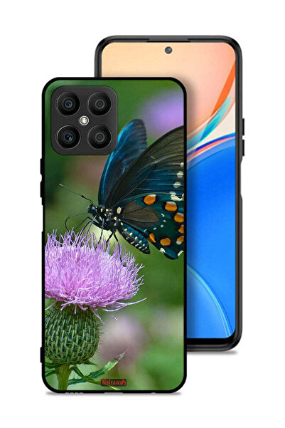 Tolwak غطاء حماية لهاتف Honor X8 4G بتصميم فراشة على زهرة