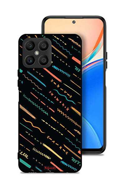 Tolwak Honor X8 4G Protective Case Cover X Lines Abstract Pattern