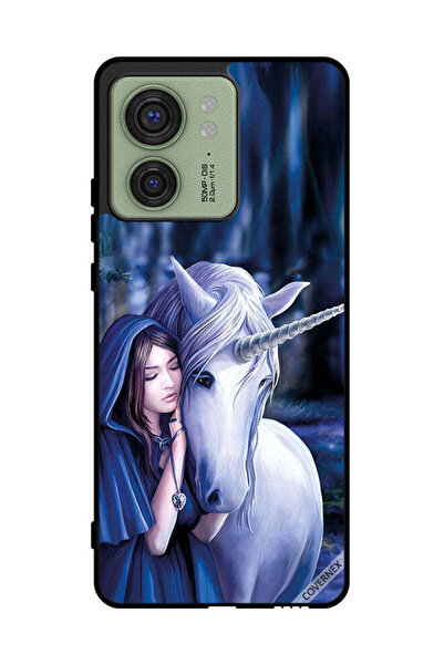 Covernex غطاء حماية لهاتف موتورولا إيدج 40 - فتاة تحب وحيد القرن