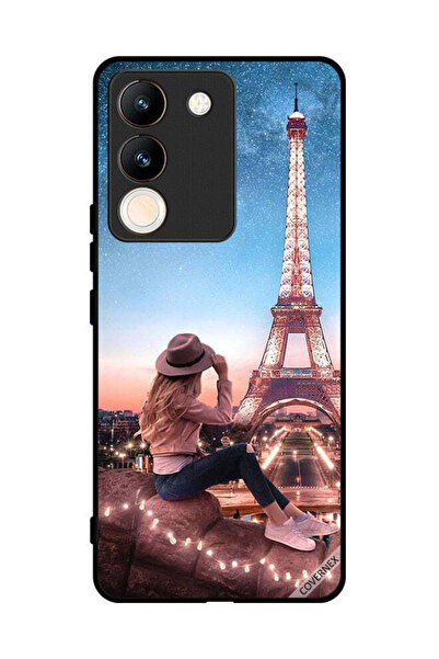 Covernex غطاء حماية لهاتف فيفو V29e - فتاة القبعة وبرج إيفل