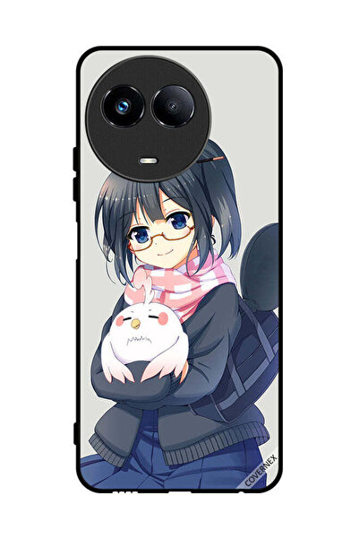 Covernex غطاء حماية لهاتف Realme 11 5G، رسمة فتاة تحمل حيوانًا أليفًا