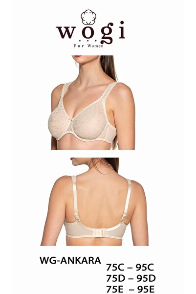 Wogi Wo&Gi̇ Ankara Thin Tulle Lace No Trace Waist Not Revealing Perfect Gathering Underwire Minimizer Bra