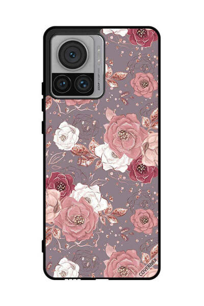 Covernex غطاء حماية لهاتف موتورولا موتو X30 برو بخلفية زهرية