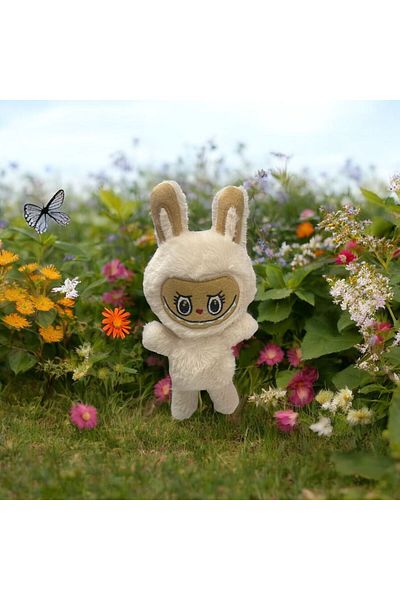 Hediye Sahibi Mini Cream Rabbit Costume Labubu Plush Toy
