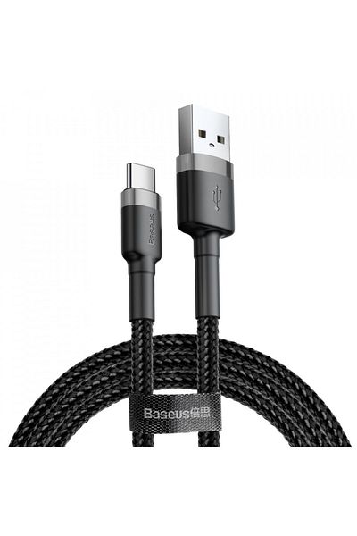 Baseus Usb To Type-c Data Cable 2a, 2m, (CATKLF-CG1) - Gray Black