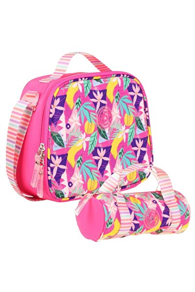 KAUKKO Thermo Lunchbox and Pen Holder Set - Special for Girls - Leaf Pattern ...