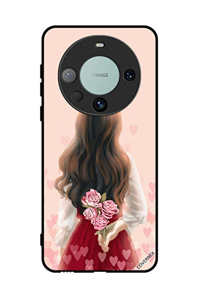 Covernex غطاء حماية لهاتف هواوي ميت 60 برو بلس - فتاة تخفي أزهارًا