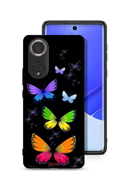 Tolwak غطاء حماية لهاتف Honor 50 بنقشة فراشات ملونة
