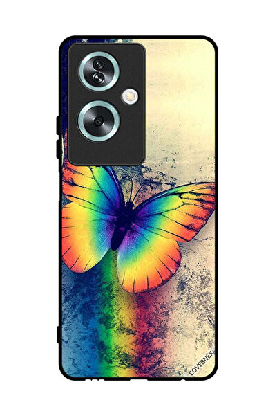 Covernex غطاء حماية لهاتف Oppo A2 بتصميم فراشة قوس قزح عتيقة