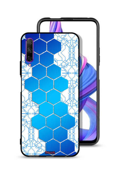 Tolwak غطاء حماية لهاتف Honor 9X Pro بنمط شبكة أيقونات سداسية الشكل