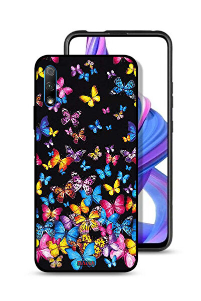 Tolwak غطاء حماية لهاتف Honor 9X (الصين) بنقشة فراشات ملونة