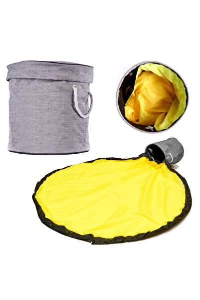 Ikonka Cutie organizatoare pentru jucarii cu saltea, Plastic, 32x30 cm, Gri/G...