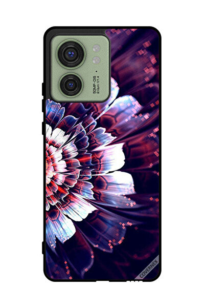 Covernex غطاء حماية لهاتف موتورولا إيدج 40 مع زهرة كبيرة منعكسة على الجانب ال...