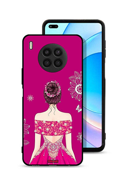 Tolwak غطاء حماية لهاتف Honor 50 Lite بتصميم فتاة وزهور