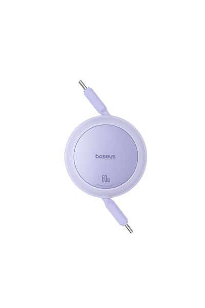 Baseus Retractable Charging / Data Cable Type-C to Type-C, 60W, 1m, Baseus, Free2Pull Mini, Purple