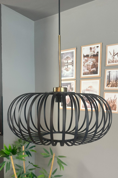 Bamyum Este Siyah Sarkıt Avize İnce Eskitme Başlık İç Mekan Aydınlatma Dekoratif Mutfak Cafe Ofis