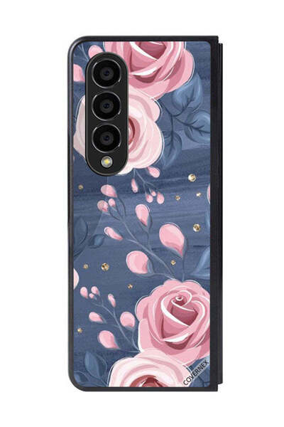 Covernex غطاء حماية لهاتف سامسونج جالاكسي زد فولد 4 بنقشة الورود والأوراق