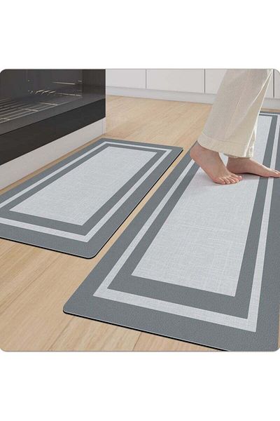 COOYA 2pcs Kitchen Mat,Non-Skid Waterproof Rugs Ergonomic Comfort Standing Mat for Kitchen,Floor