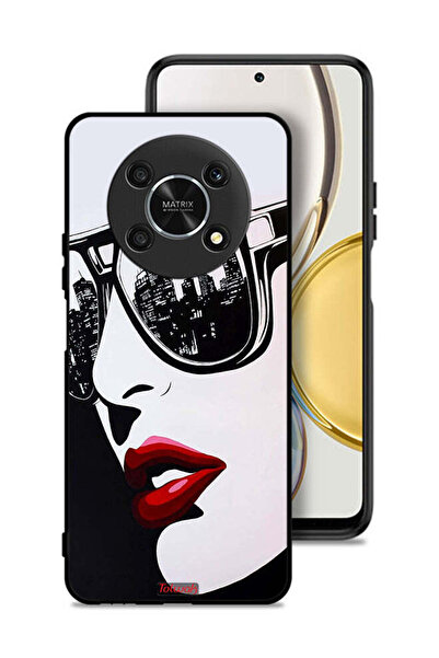Tolwak غطاء حماية لهاتف Honor X30 5G بتصميم وجه فتاة وفن تجريدي