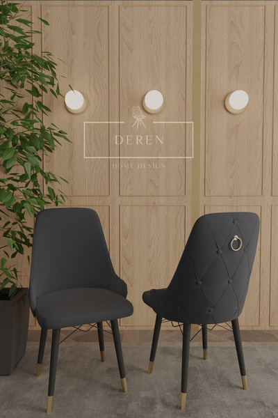 DEREN HOME Zen Gold Serisi 6 ADET Baby Face Kumas Silinebilir mutfak salon ye...