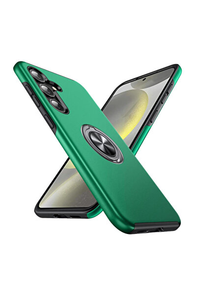 TYBO Husa de protectie pentru Samsung Galaxy S24, Hybrid Antisoc, Kickstand, Bumper inel rotativ 360