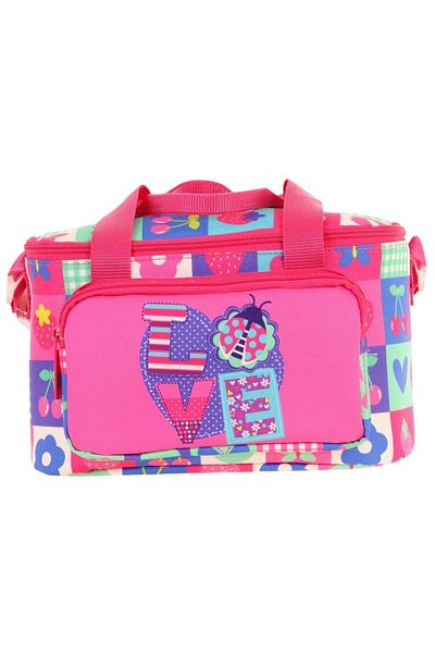 KAUKKO Kids Thermo Thermal Insulated Girl's Love Patterned Pink Lunchbox L7229 (Two Compartments)