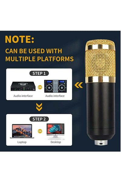 COOYA ميكروفون مكثف، ميكروفون احترافي للكمبيوتر الشخصي، توصيل وتشغيل بمنفذ USB، طقم ميكروفون مكثف قلبي الشكل