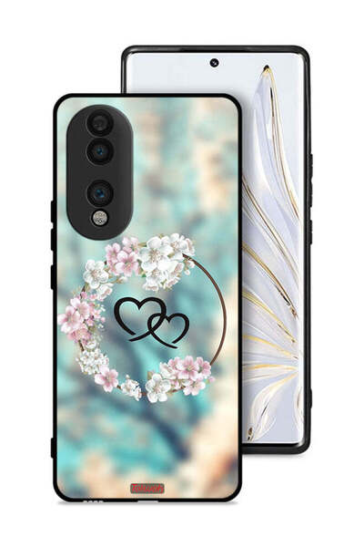 Tolwak غطاء حماية لهاتف Honor 70 بتصميم قلوب في فن الخاتم