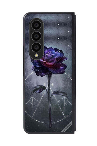 Covernex غطاء حماية لهاتف سامسونج جالاكسي زد فولد 4 بخلفية زهور داكنة