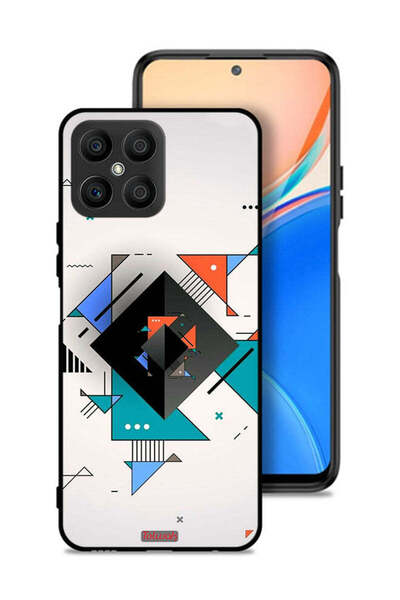 Tolwak غطاء حماية لهاتف Honor X8 4G بأشكال مربعة ومثلثة ونمط تجريدي