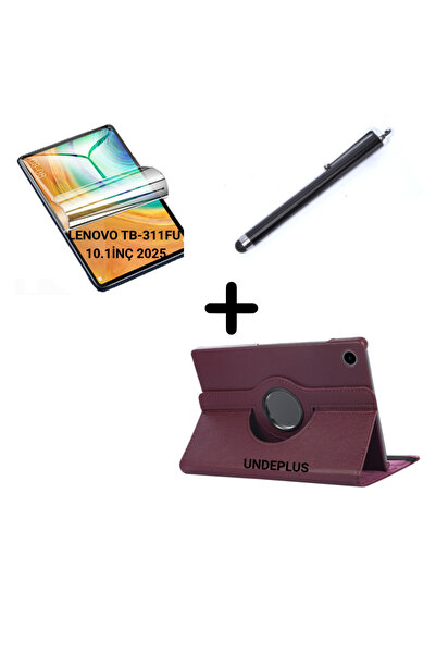 UnDePlus Lenovo Tab TB311FU 10.1inç Kılıf Dönen Tablet Kilifi Ekran Koruyucu+Kalem