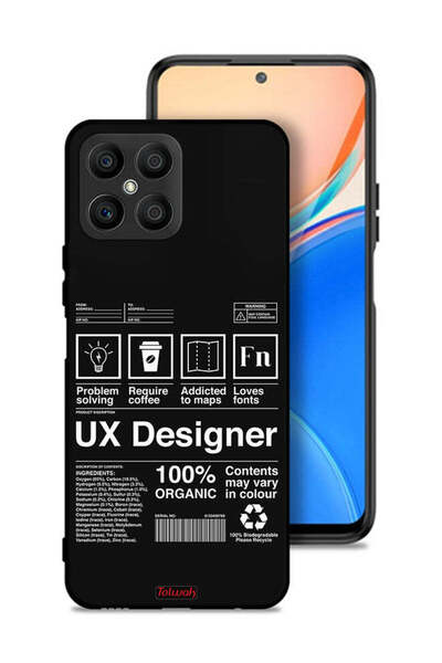 Tolwak Honor X8 4G Protective Case Cover Ux Designer Sticker