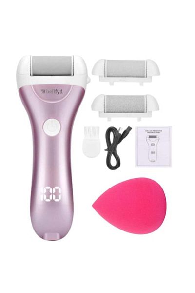 BellFyd Electric Pedicure File for Soles and Heels with LED, 2000 RPM, 3 Heads, 2 Speeds - Safe Removal of D