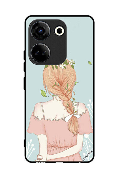 Covernex غطاء حماية لهاتف تكنو كامون 20 بفتاة واقفة بمظهر لطيف