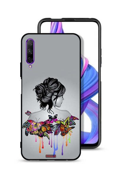 Tolwak Honor 9X Pro Protective Case Cover Butterflies And Girl Abstract Art