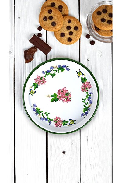 İnci Emaye 22 Cm Sunum Tepsisi Tek Kişilik Servis Tepsisi Kahve Tepsisi Tabağı Sunum Tabağı Servis Tabağı Çeyiz