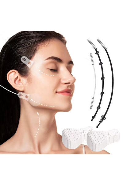 ROWENAROSE 40 Pieces Drawstring Face-eyebrow-eye-neck Stretching Tape Drawstring Body Lift Tapes