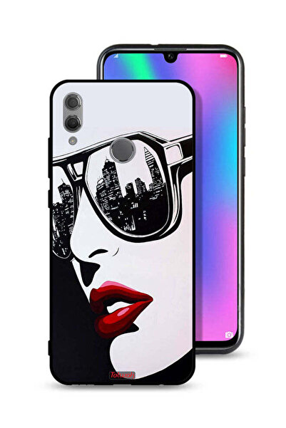 Tolwak غطاء حماية لهاتف Honor 10 Lite بتصميم وجه فتاة وفن تجريدي