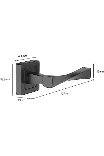 Mena Rise Şirinshop Verona Series 35-Zr-8X8-A001-Wc-56-11 - Wc Type Handle with Rosette - Black Matte Finish - Parts