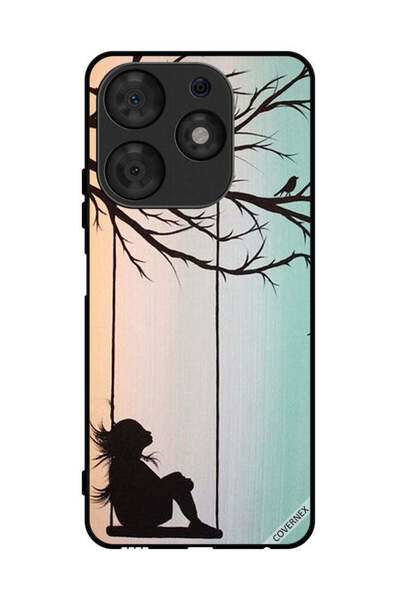 Covernex غطاء حماية لهاتف تكنو سبارك 10 برو - رسمة فتاة صغيرة حزينة