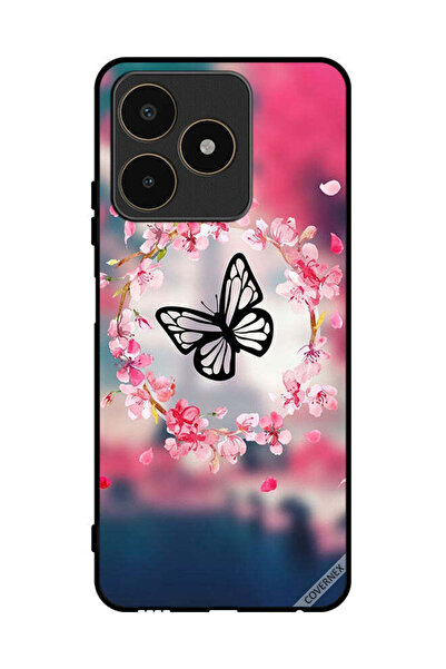 Covernex غطاء حماية لهاتف Realme C53 - فراشة في حلقة زهرة