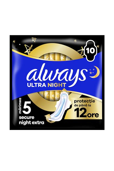 Always Absorbante Always Ultra Secure Night Extra Duo Pack, 10 buc