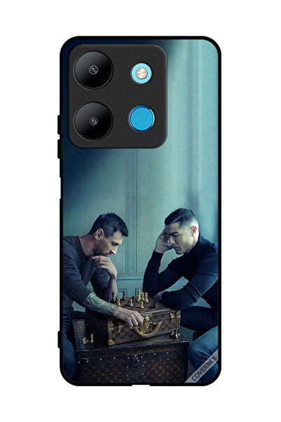 Covernex غطاء حماية لهاتف Infinix Smart 7 ميسي ضد رونالدو يلعبان الشطرنج