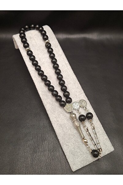 Han Ticarethane سبحة زجاجية مقطوعة باللون الأسود