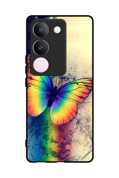 Covernex غطاء حماية لهاتف فيفو S17 - فراشة قوس قزح عتيقة