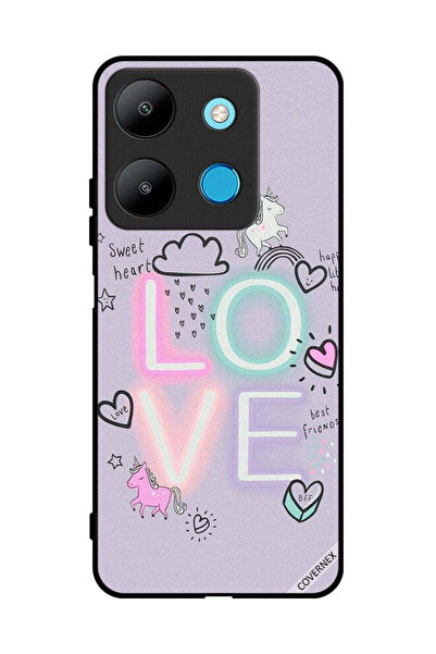 Covernex غطاء حماية لهاتف إنفينيكس سمارت 7 - سويت هارت لوف يونيكورن