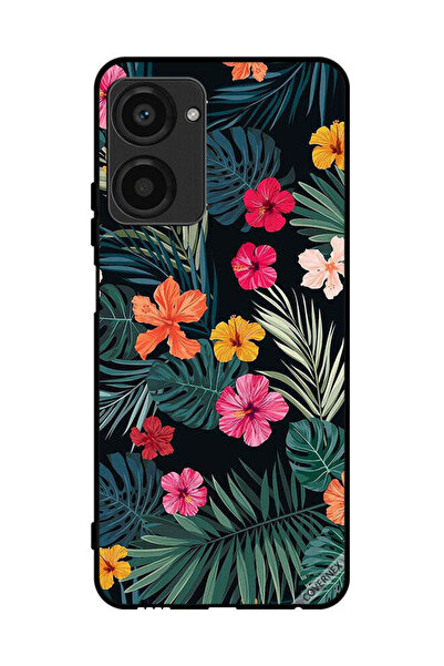 Covernex غطاء حماية لهاتف Realme 10 Pro بنقشة زهور متعددة الألوان وريش أخضر داكن