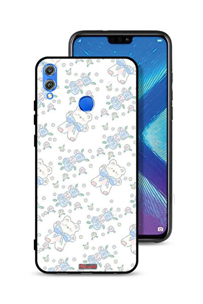 Tolwak غطاء حماية لهاتف Honor 8X مع أيقونة دب تيدي لطيف وزهور