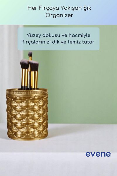 Evene Makeup Organizer Βούρτσα Μακιγιάζ Organizer Organizer Μακιγιάζ Χρυσό Χρώμα Μοντέλο 85