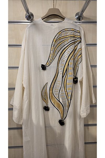 Park Moda Kimono Wave Pattern Raw Cotton